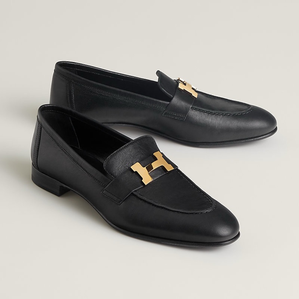HERMES 🍊 Paris Loafer - Black GHW